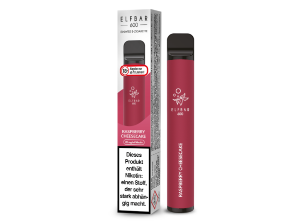 Elfbar 600 Einweg E-Zigarette - Raspberry Cheesecake 20 mg/ml