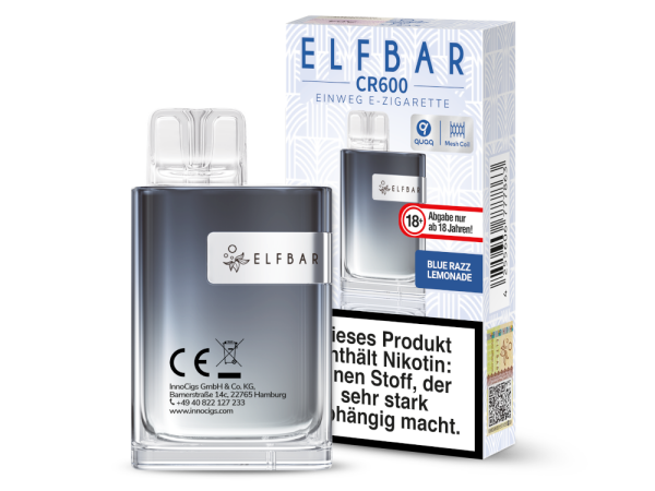 Elfbar - CR600 Einweg E-Zigarette - Blue Razz Lemonade 20 mg/ml