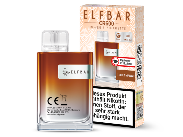 Elfbar - CR600 Einweg E-Zigarette - Triple Mango 20 mg/ml