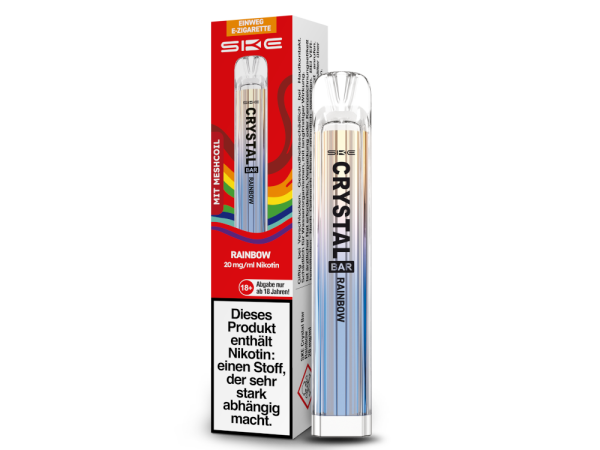 SKE - Crystal Bar Einweg E-Zigarette - Rainbow 20 mg/ml 400er Packung